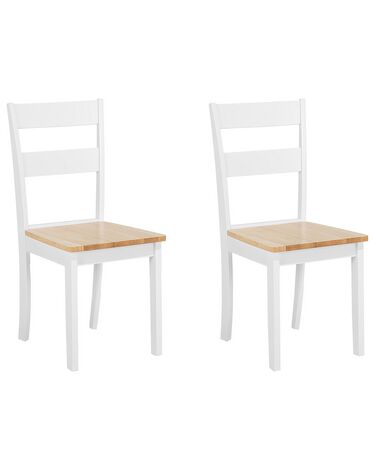 Set of 2 Dining Chairs GEORGIA Wood White