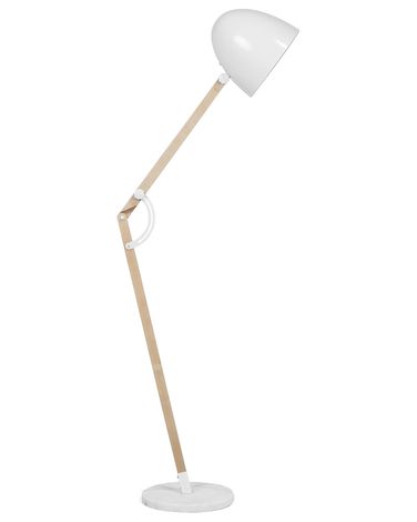 Staande lamp HETTON verstelbaar Eikenhout Wit