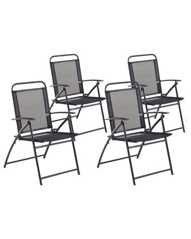 Set van 4 tuinstoelen LIVO Metaal Zwart