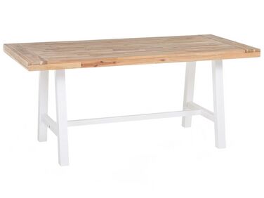 Table de salle à manger de jardin SCANIA 170 cm 80 cm Acacia Blanc