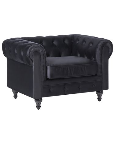 Armchair CHESTERFIELD Velvet Black