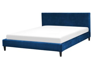 Bed Velvet FITOU 160 x 200 cm (EU King Size) Dark Blue