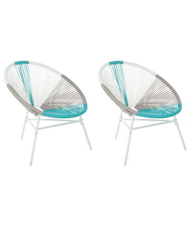Set van 2 tuinstoelen ACAPULCO PE rotan Wit