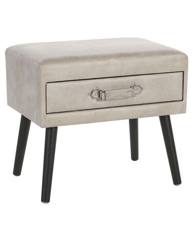 Table de nuit à 1 tiroir EUROSTAR Cuir PU Beige
