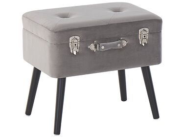 Tabouret de rangement MALLARD Velours Gris