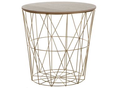 Table d'appoint LANARK Doré avec rangement