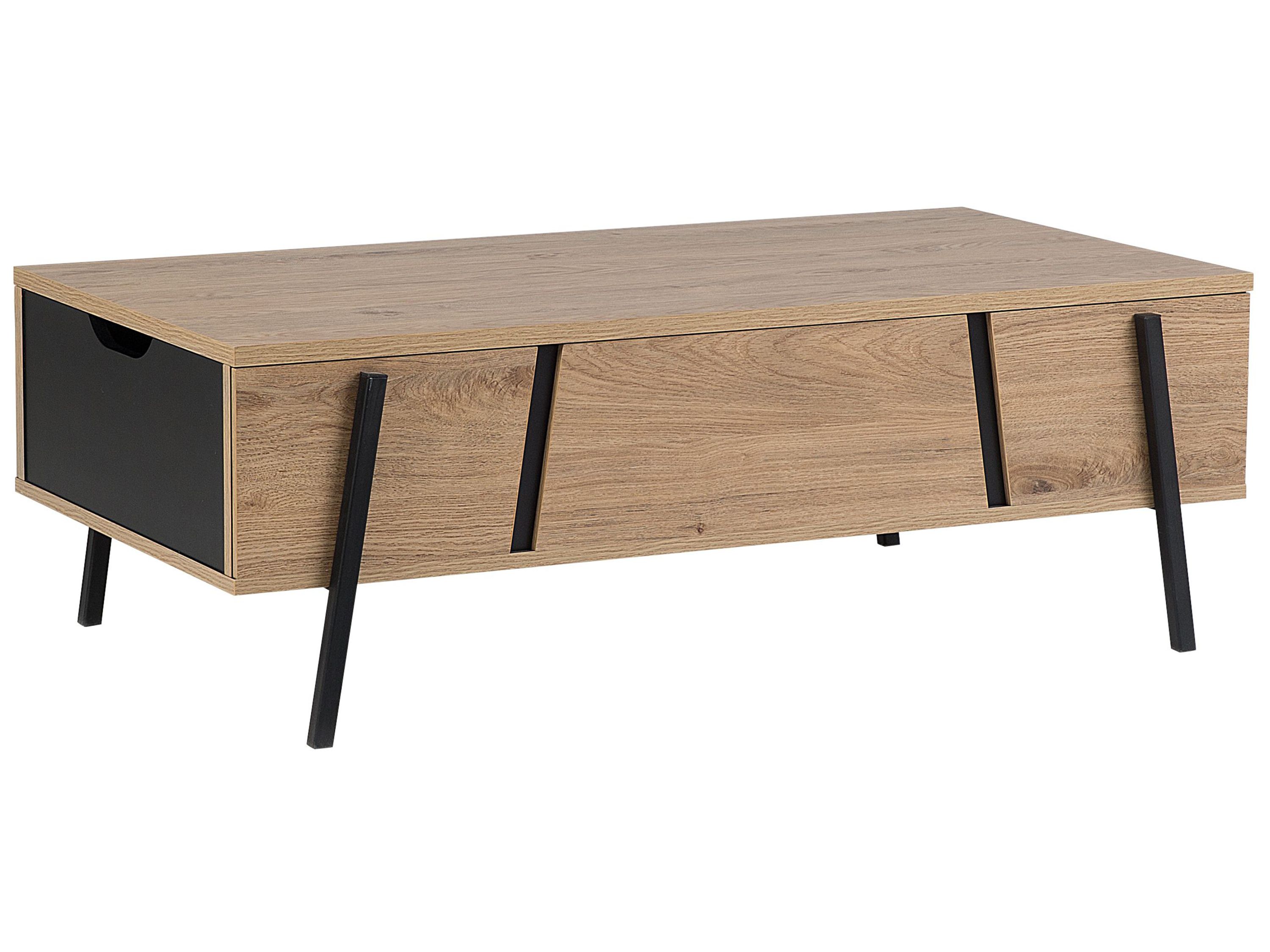 Table basse BLACKPOOL Marron/noir avec rangement