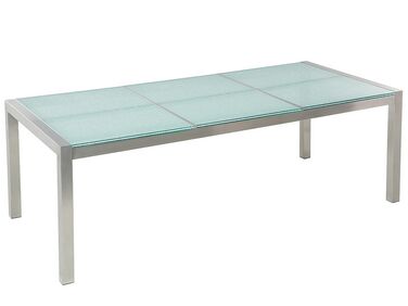Table de salle à manger de jardin GROSSETO 220 cm 100 cm Verre fissuré Transparent