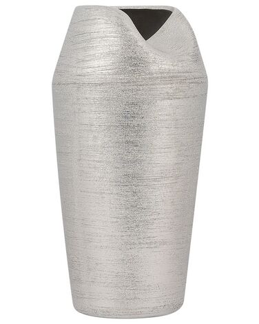Decorative Vase APAMEA Stoneware 33 cm Silver