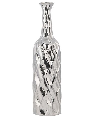 Vase décoratif BASSANIA Grès 45 cm Argenté