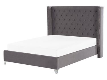 Bed Velvet LUBBON 160 x 200 cm (EU King Size) Grey