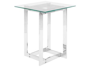 Table d'appoint CRYSTAL Verre de sécurité Argenté