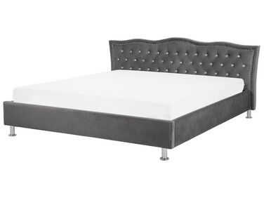 Bed Velvet METZ 180 x 200 cm (EU Super King) Dark Grey