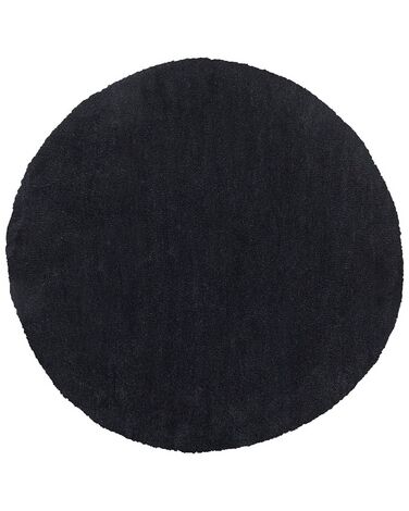 Hoogpoligvloerkleed DEMRE Zwart ø 140 cm