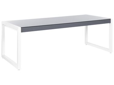 Table de salle à manger de jardin BACOLI 210 cm 90 cm Verre Blanc cassé