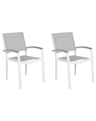 Set van 2 tuinstoelen PERETA Metaal Grijs