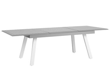 Table de salle à manger de jardin extensible PERETA 175/255 cm 100 cm Métal Gris clair
