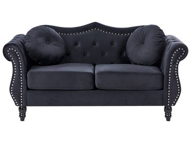 Sofa 2 Seater SKIEN Velvet Black