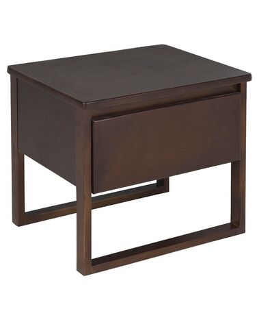 Table de nuit à 1 tiroir GIULIA Bois de pin Marron foncé