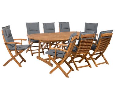 Tuinset 8-zits MAUI met kussens Acaciahout Grijs
