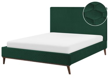 Bed Velvet BAYONNE 140 x 200 cm (EU Double) Dark Green