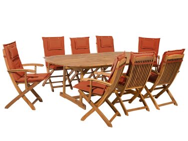 Tuinset 8-zits MAUI met kussens Acaciahout Donkerrood