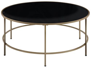 Table basse FLORENCE Verre Noir/doré