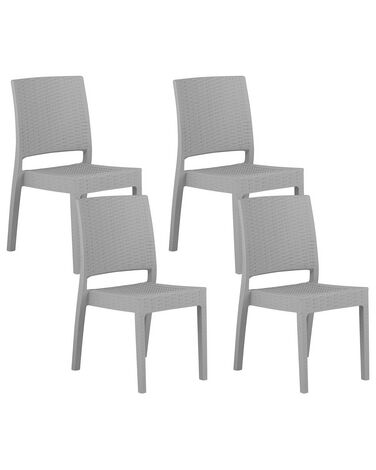 Set van 4 tuinstoelen FOSSANO Synthetisch materiaal Lichtgrijs