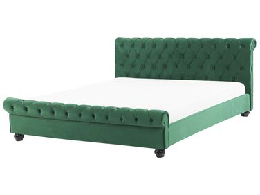 Bed Velvet AVALLON 180 x 200 cm (EU Super King) Emerald Green