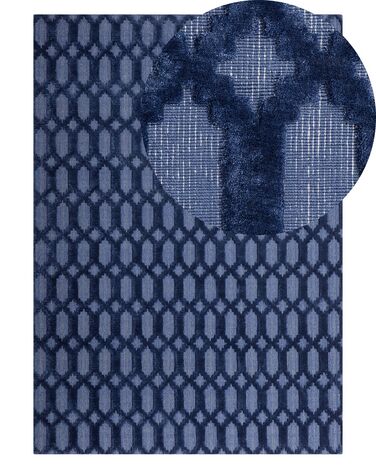 Rug CIZRE Navy Blue 140 x 200 cm Viscose