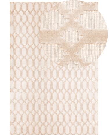 Vloerkleed CIZRE Beige 140 x 200 cm Viscose