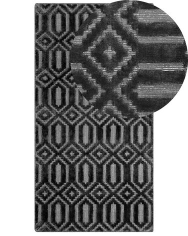 Tapis ADATEPE Gris foncé 80 x 150 cm Soie artificielle