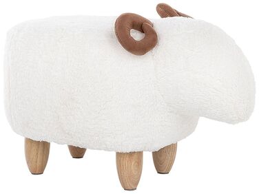 Tabouret animal LAMB Tissu Blanc Agneau