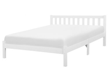 Bed Pine Wood FLORAC 160 x 200 cm (EU King Size) White