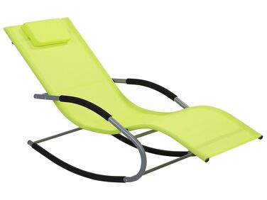 Rocking Sun Lounger CARANO Metal Lime Green