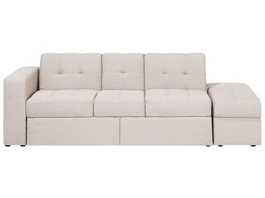 Slaapbank 3-zits FALSTER Stof Beige met opbergruimte