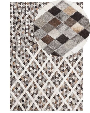 Vloerkleed AKDERE Bruin 160 x 230 cm Leer