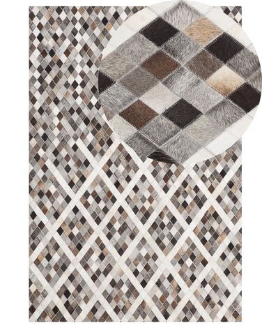 Tapis AKDERE Gris 140 x 200 cm Cuir