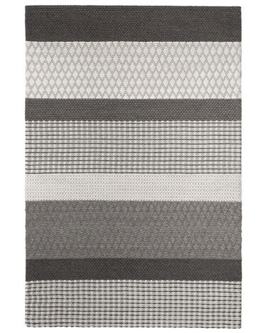Vloerkleed AKKAYA Grijs 160 x 220 cm Wol