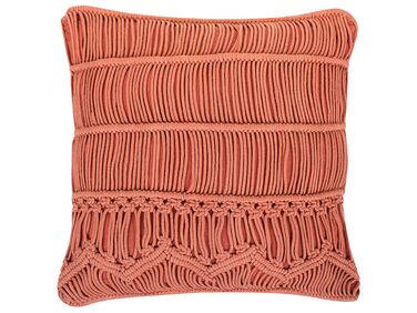 Sierkussen AKKOY Katoen 45 x 45 cm Oranje geometrisch patroon