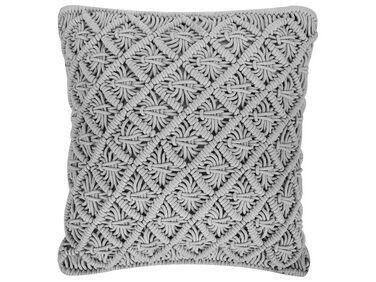 Sierkussen KIZKALESI Katoen 45 x 40 cm Grijs geometrisch patroon