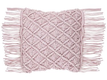 Sierkussen YANIKLAR Katoen 40 x 40 cm Roze geometrisch patroon