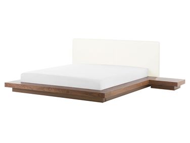 Waterbed Kunstleer ZEN 160 x 200 cm Bruin essenhout