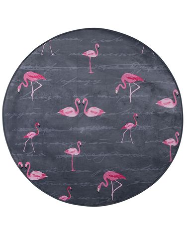 Vloerkleed KERTE Donkergrijs ø 120 cm
