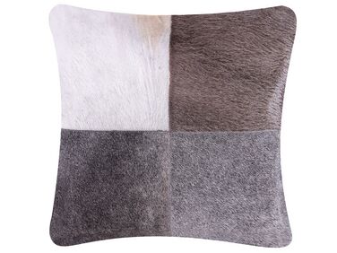 Sierkussen NELLAD Leer 45 x 45 cm Grijs patchwork
