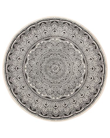 Tapis HIZAN Noir ø 120 cm Coton