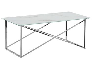 Table basse EMPORIA Verre de sécurité Marbre/argenté