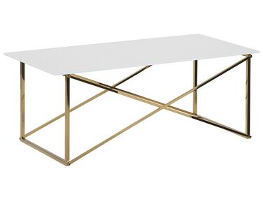 Table basse EMPORIA Verre de sécurité Blanc/doré