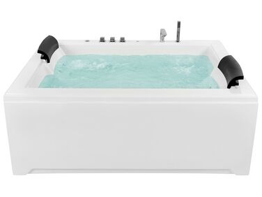 Corner Hot Tub with LED SALAMANCA 1830 x 1420 mm White
