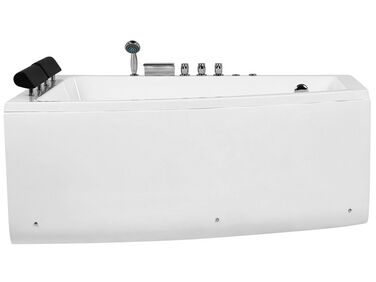Hoek bubbelbad met LED SERRANA rechtszijdig 182 x 121 cm Wit
